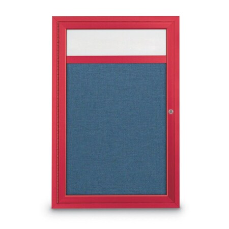 United Visual Products Slim Enclosed Corkboard, 30"x30", Black Alum Frame/Apricot UVEB3030-BLACK-APRICOT